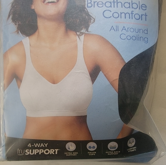 Black 40C Playtex 18 Hour Cooling Wirefree Active Comfort Bra - Picture 5 of 6